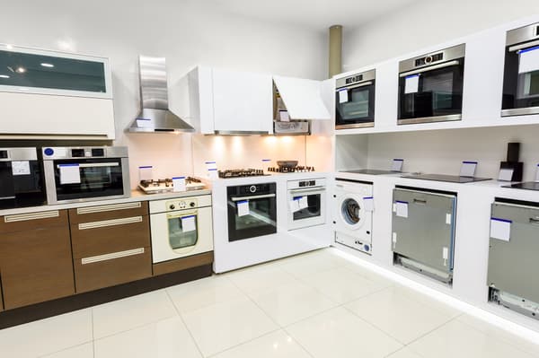 An appliance showroom with various appliances